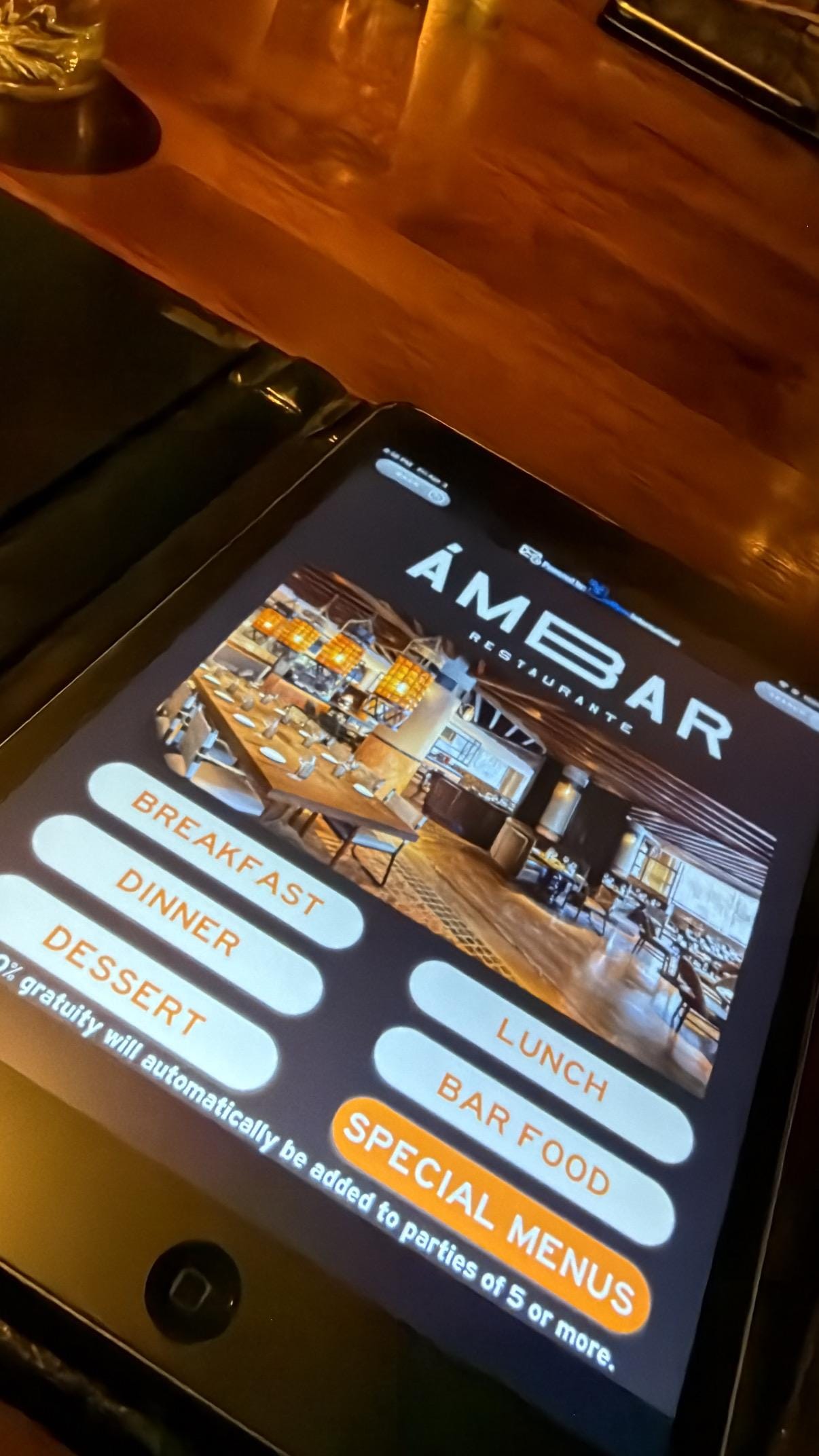 Digital menu 