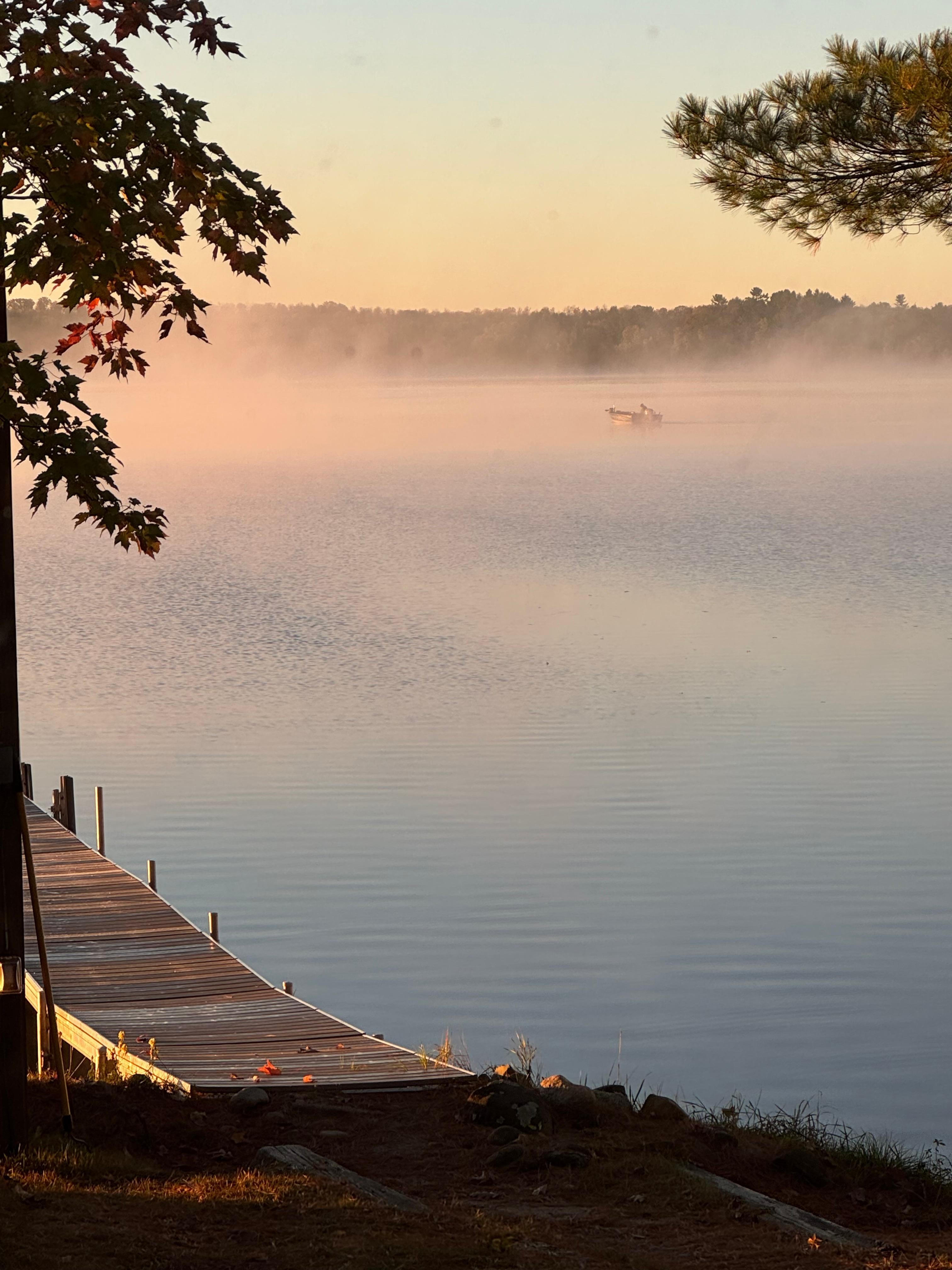 Early morning mist on the lake. 