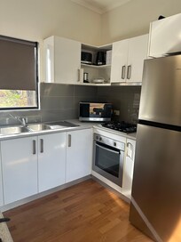 The kitchen with brand new appliances