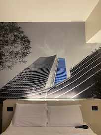 Wall behind bed