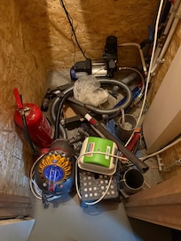 Trash in the utility closet.