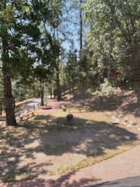Relaxing picnic area behind the rooms.
