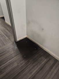 I forgot to mention it looks like a chair burned up in the hallway