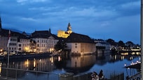 The view from the hotel at night.