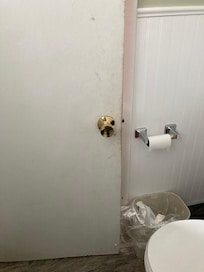Bathroom door.