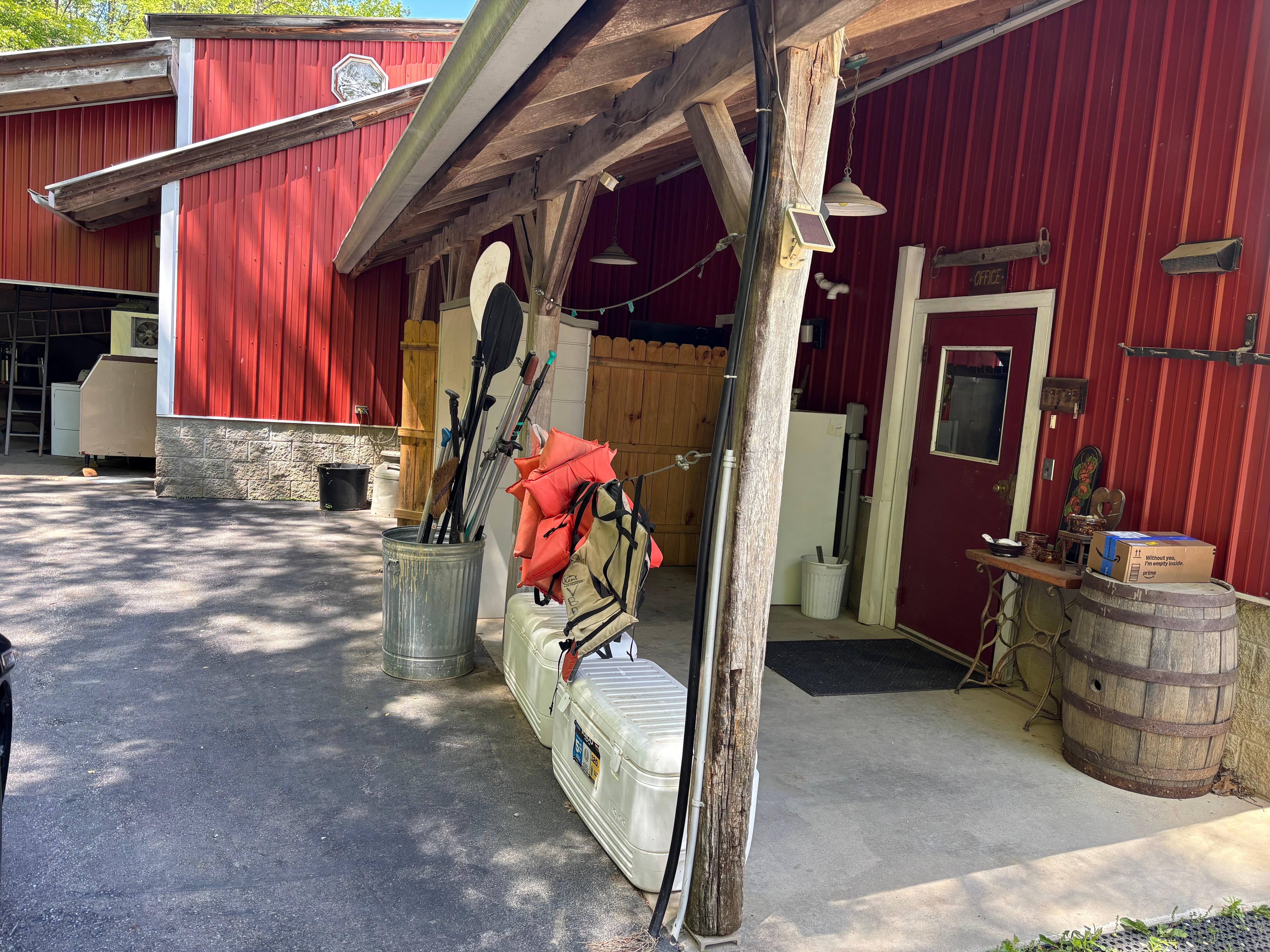 The back porch where you park
