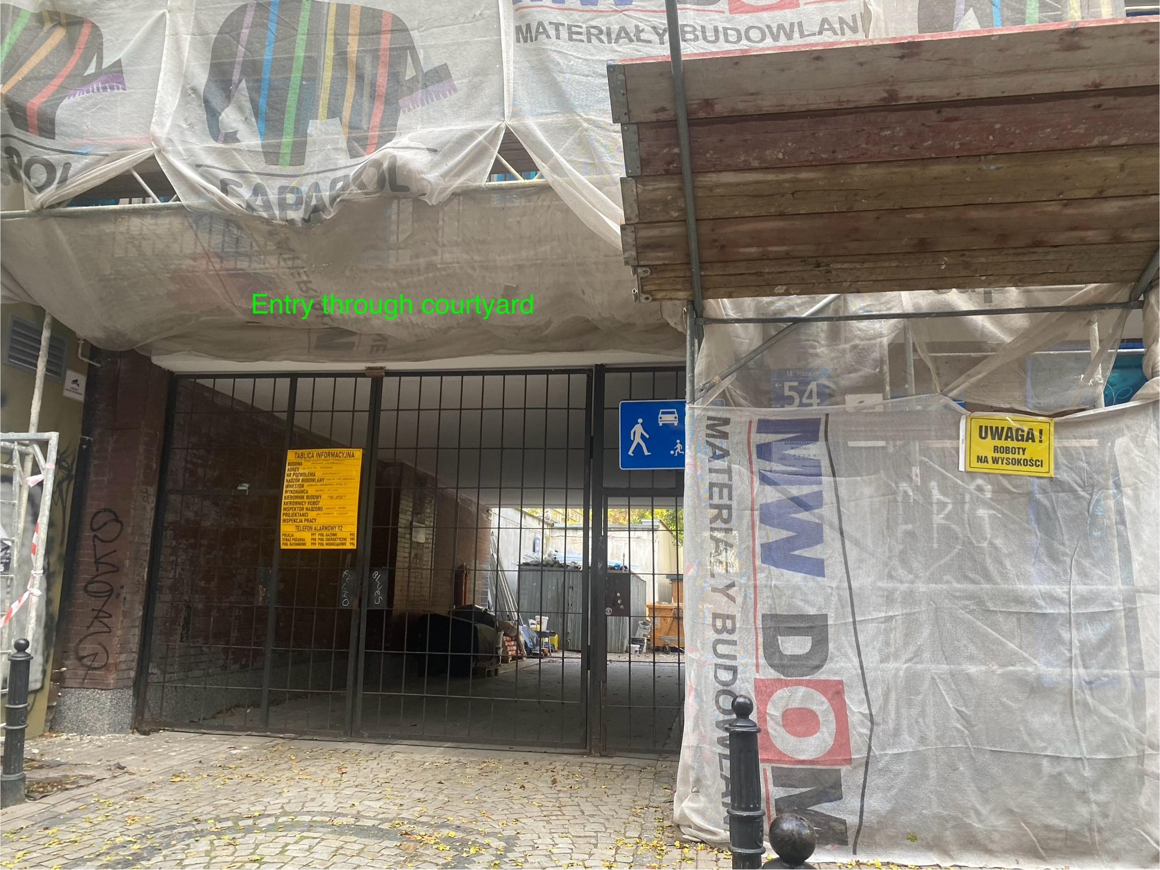 Entry through courtyard.