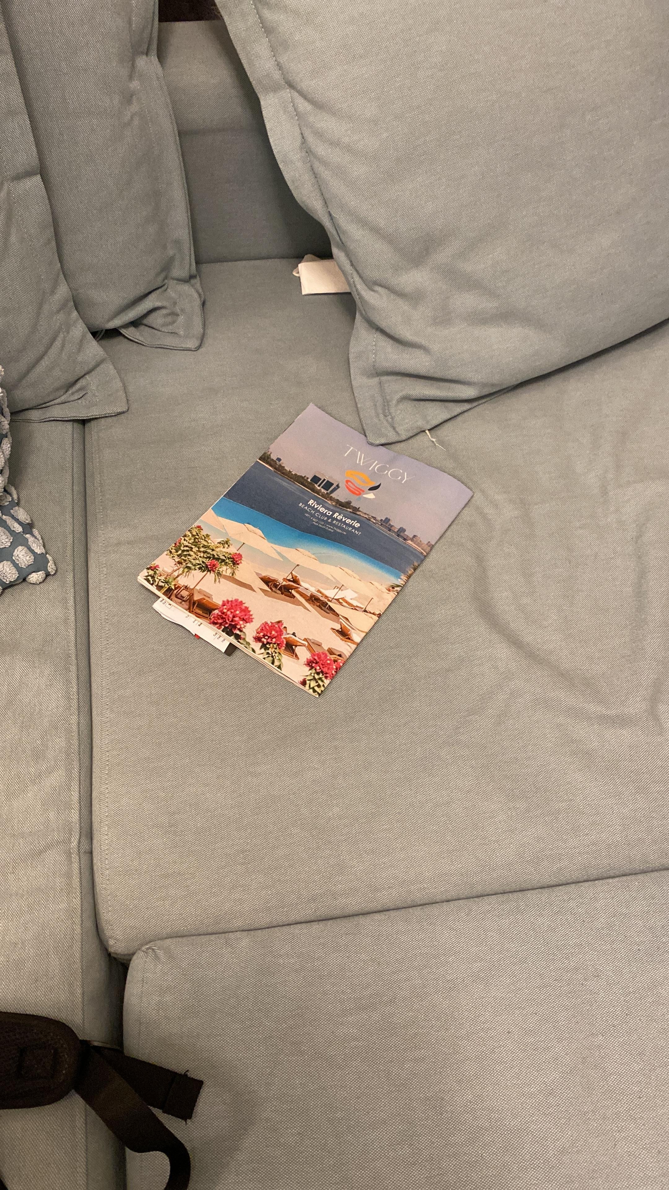 Found dirts behind the sofa cushions