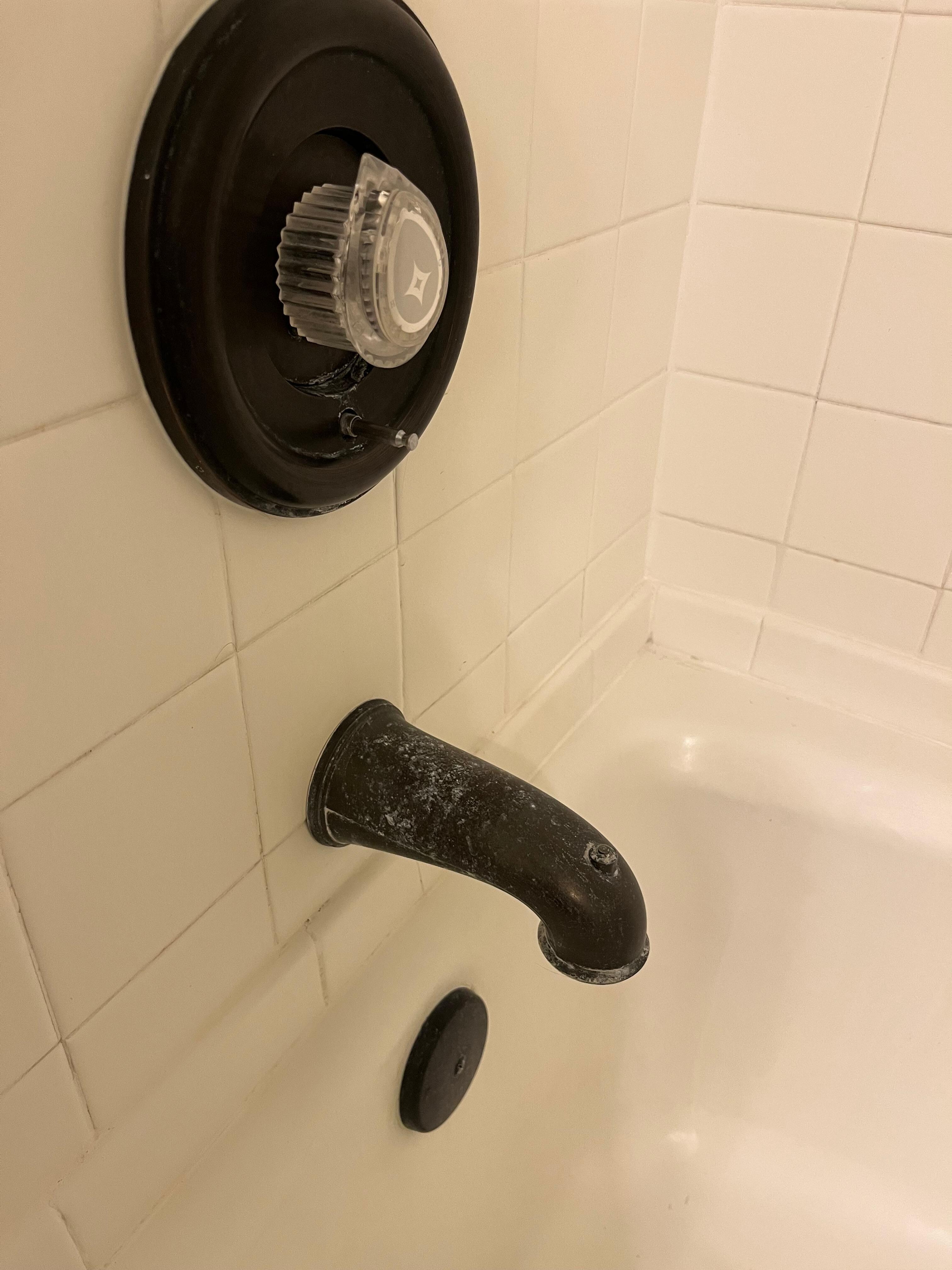 Master bath faucet upon arrival. 