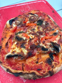 Pizza night 🍕we took our portable pizza oven 🙌