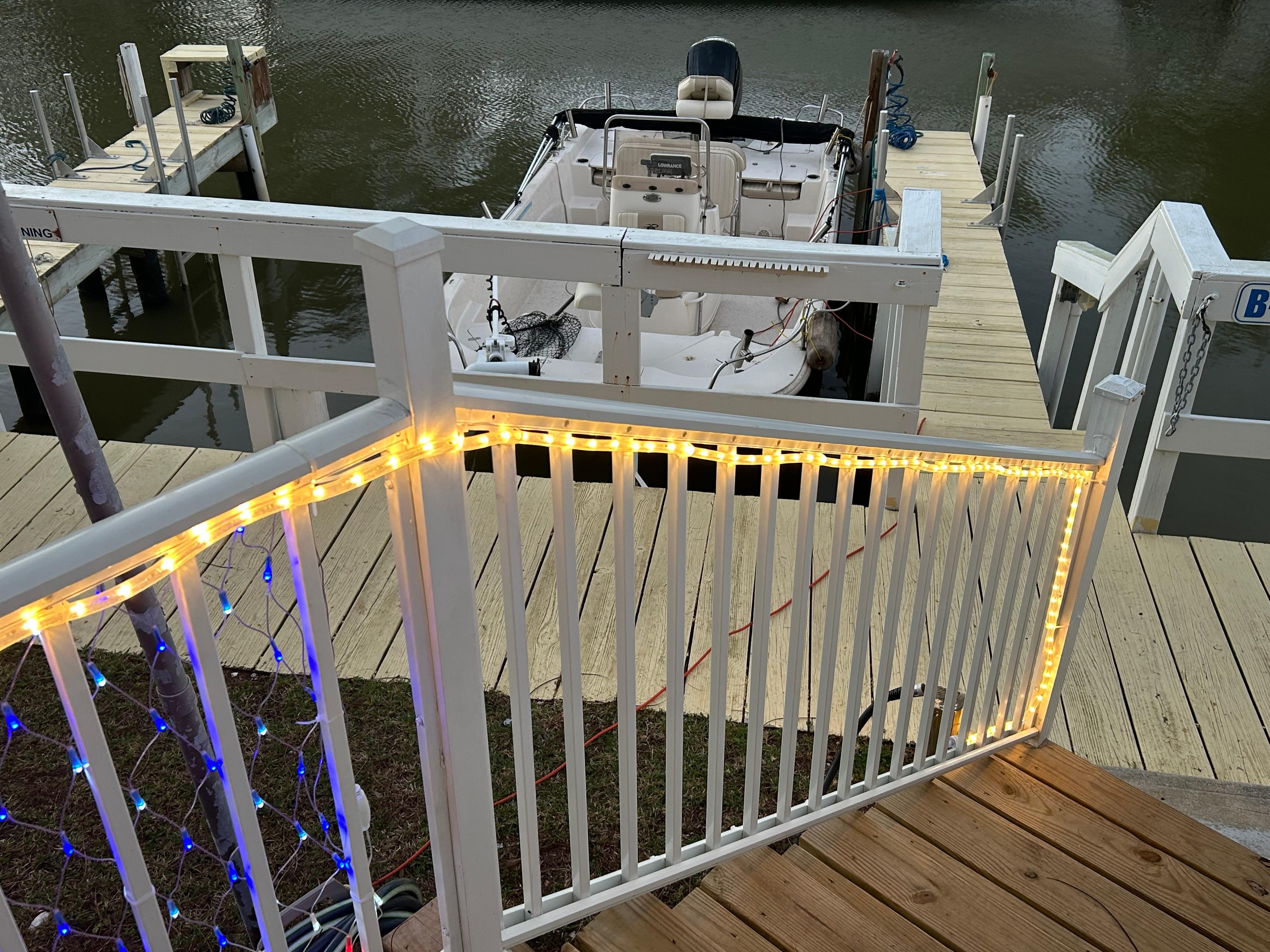 Free boat dock with your stay.  Just bring your boat. Step off the deck into your boat.