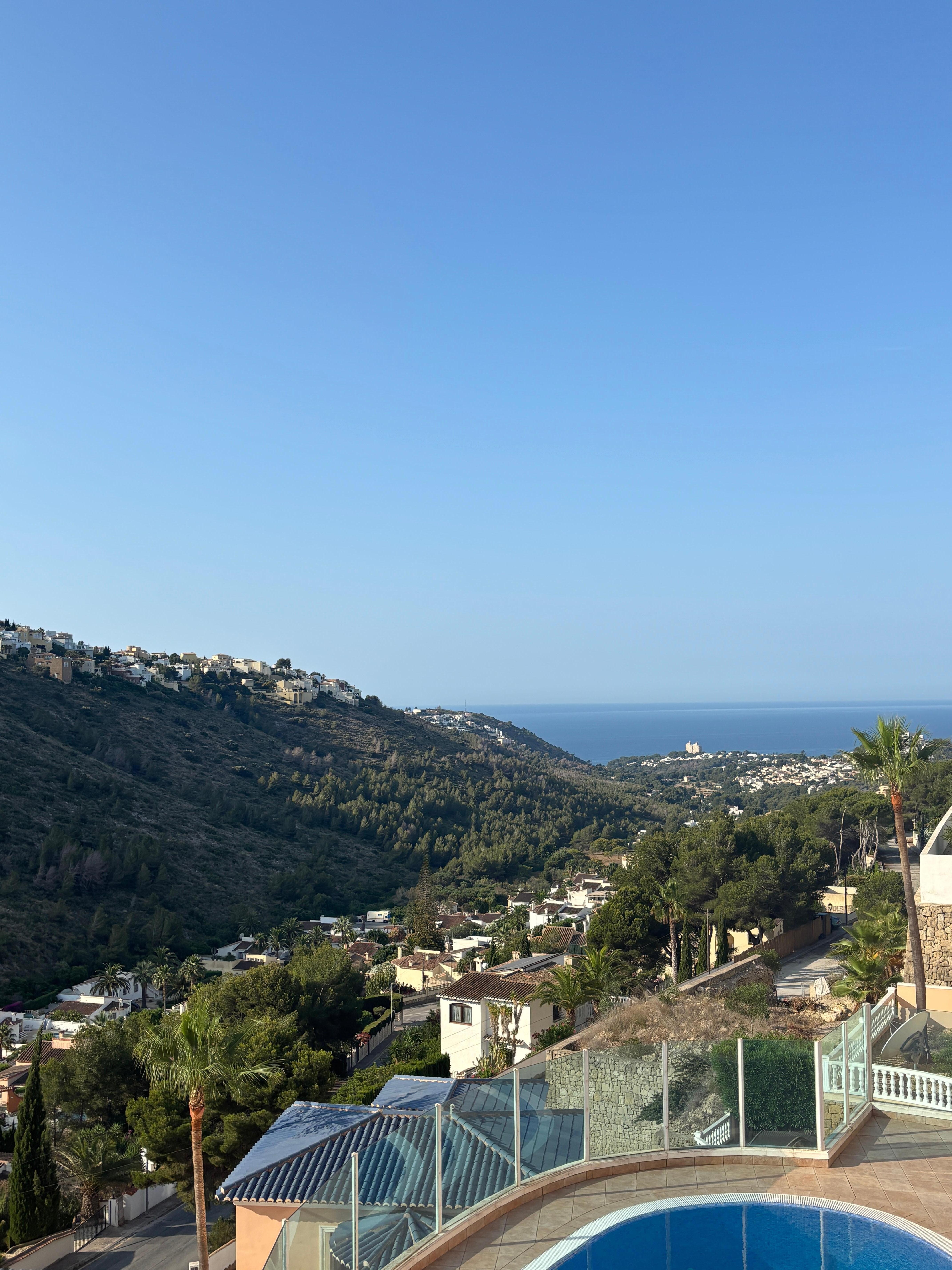 View from rooftop towards the sea 