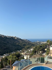 View from rooftop towards the sea