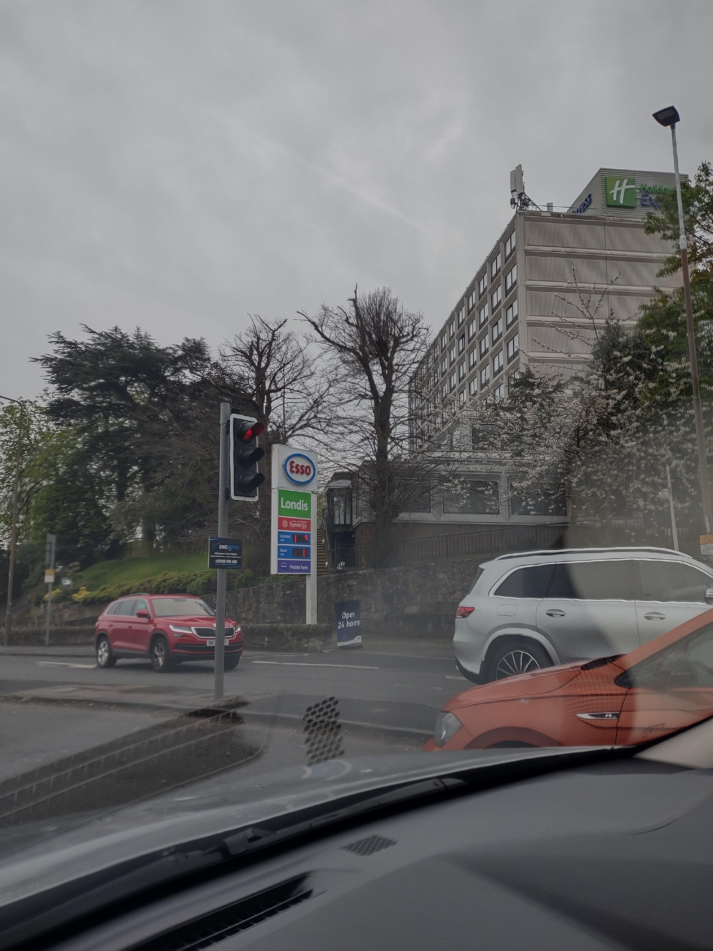 Hotel, tricky to access to, being on the steep hill, the access is hidden before the gas station. Need GPS.