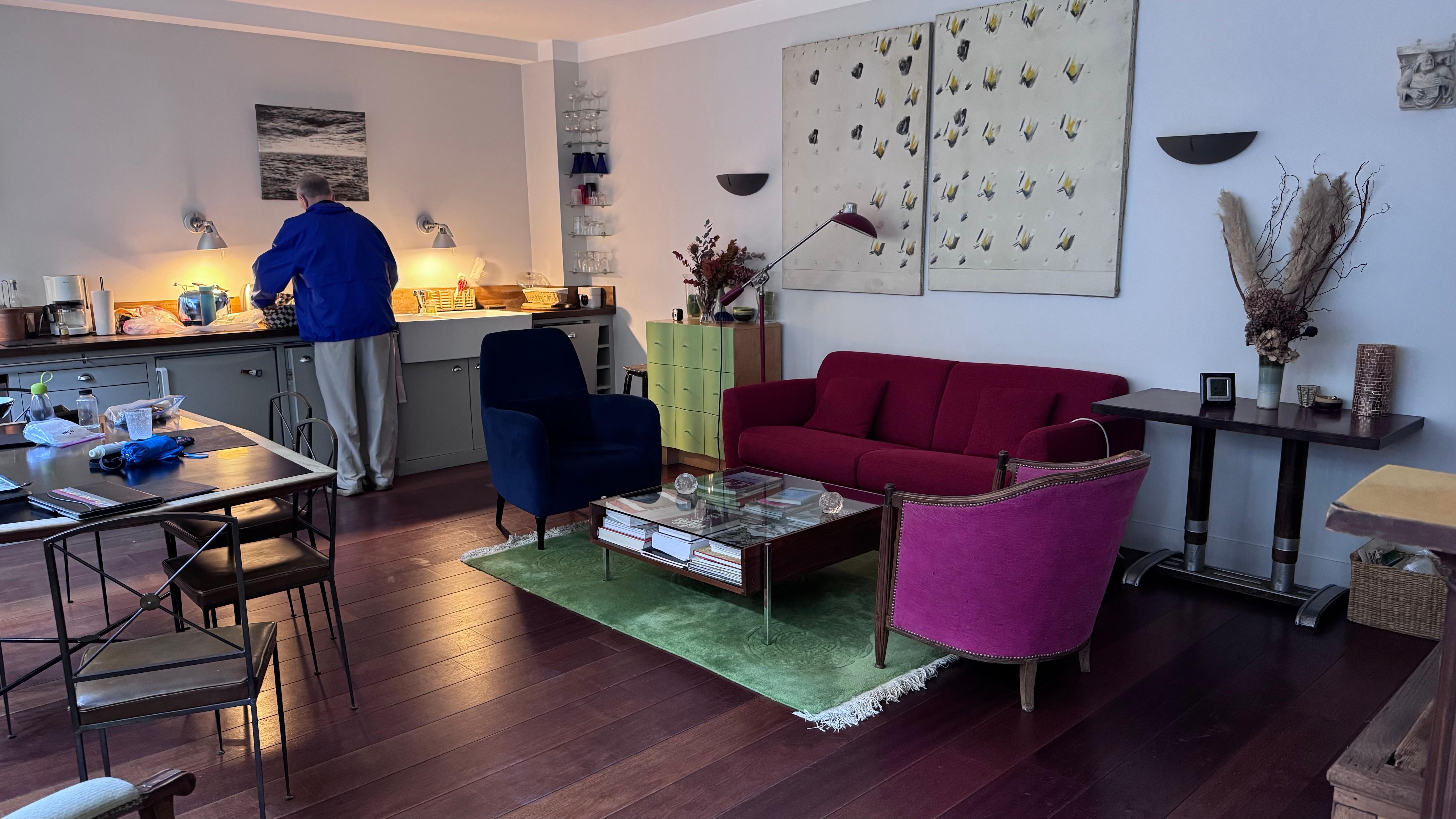 Living room, dining room, kitchen