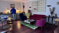 Living room, dining room, kitchen