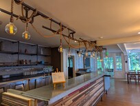 Morning buffet area and evening bar