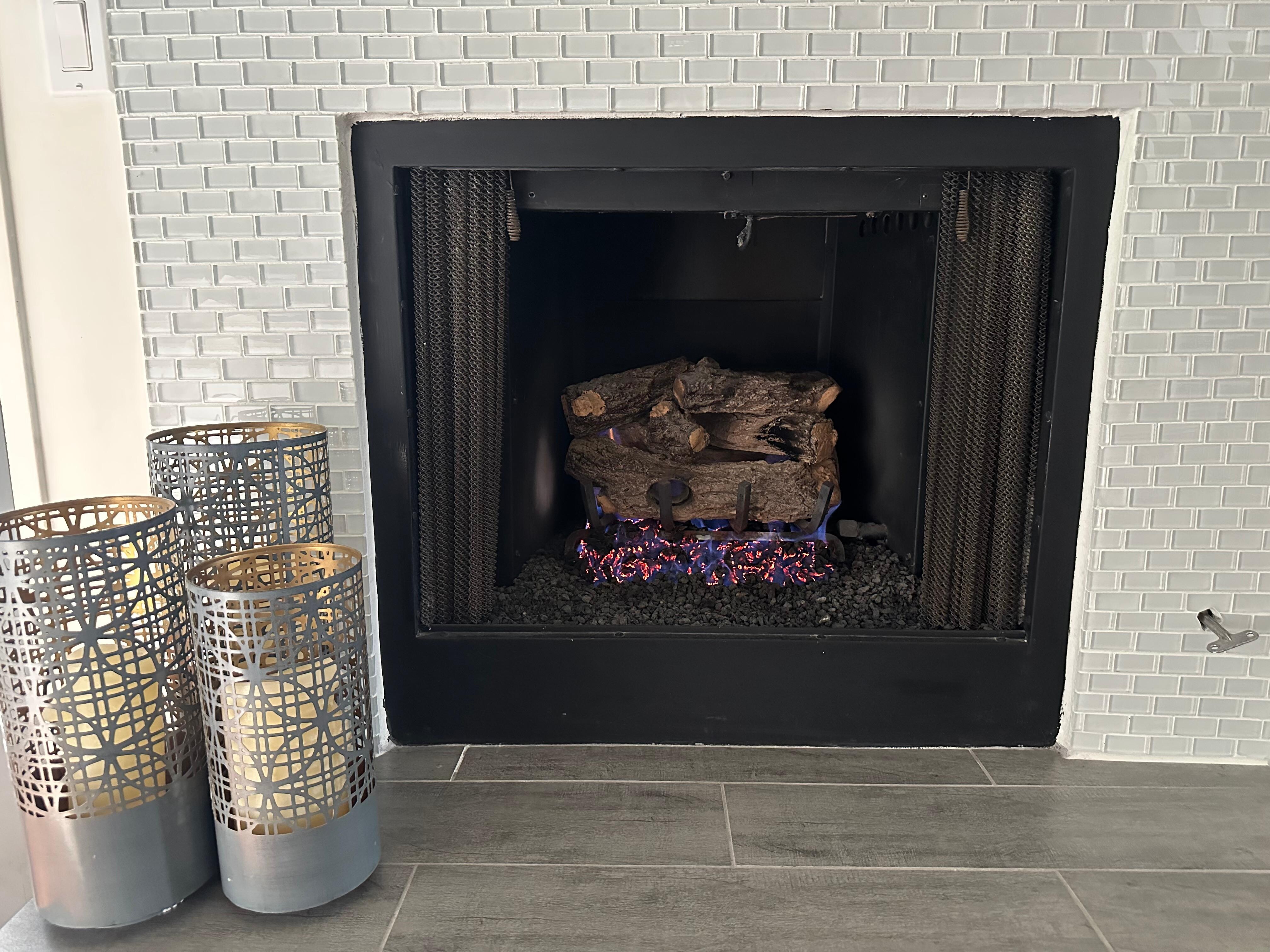 Master fireplace.
