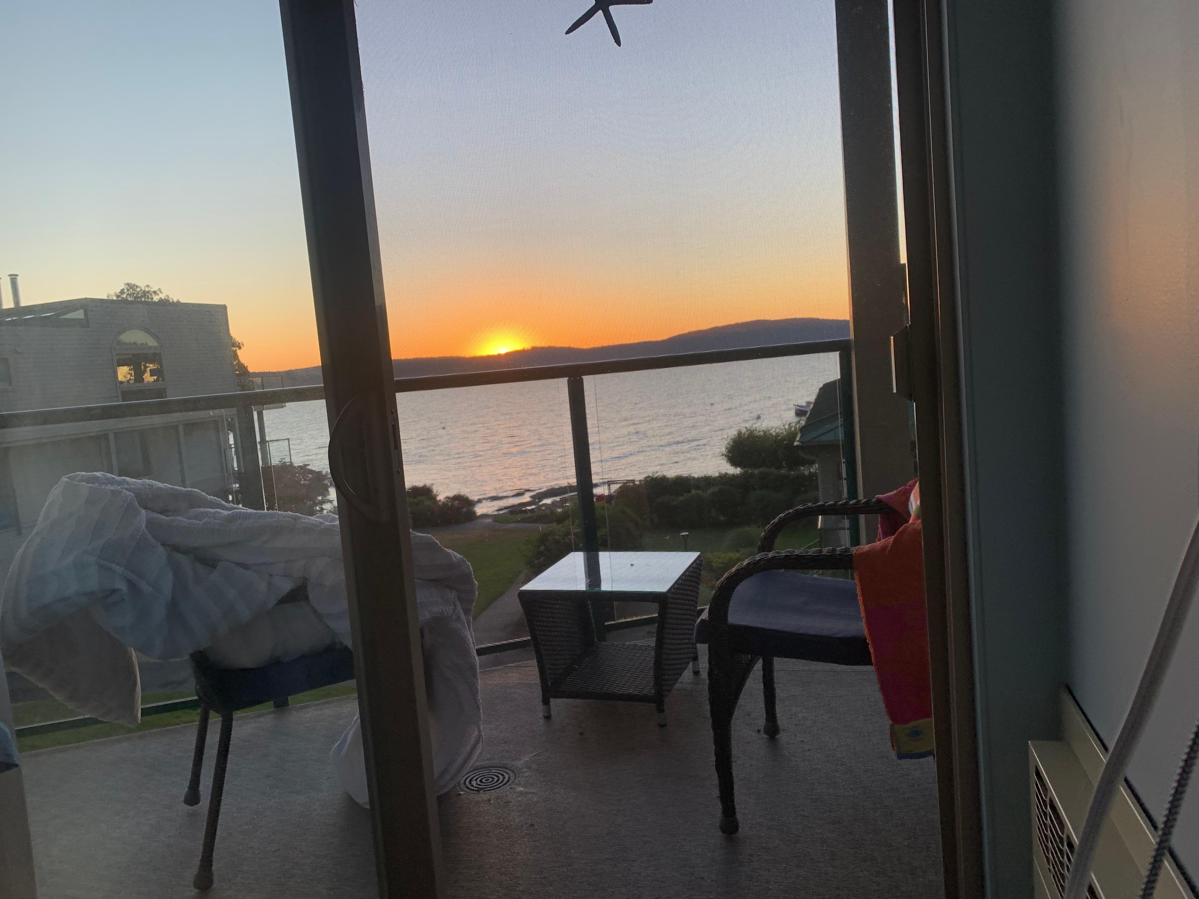 Sunrise in the morning from suite