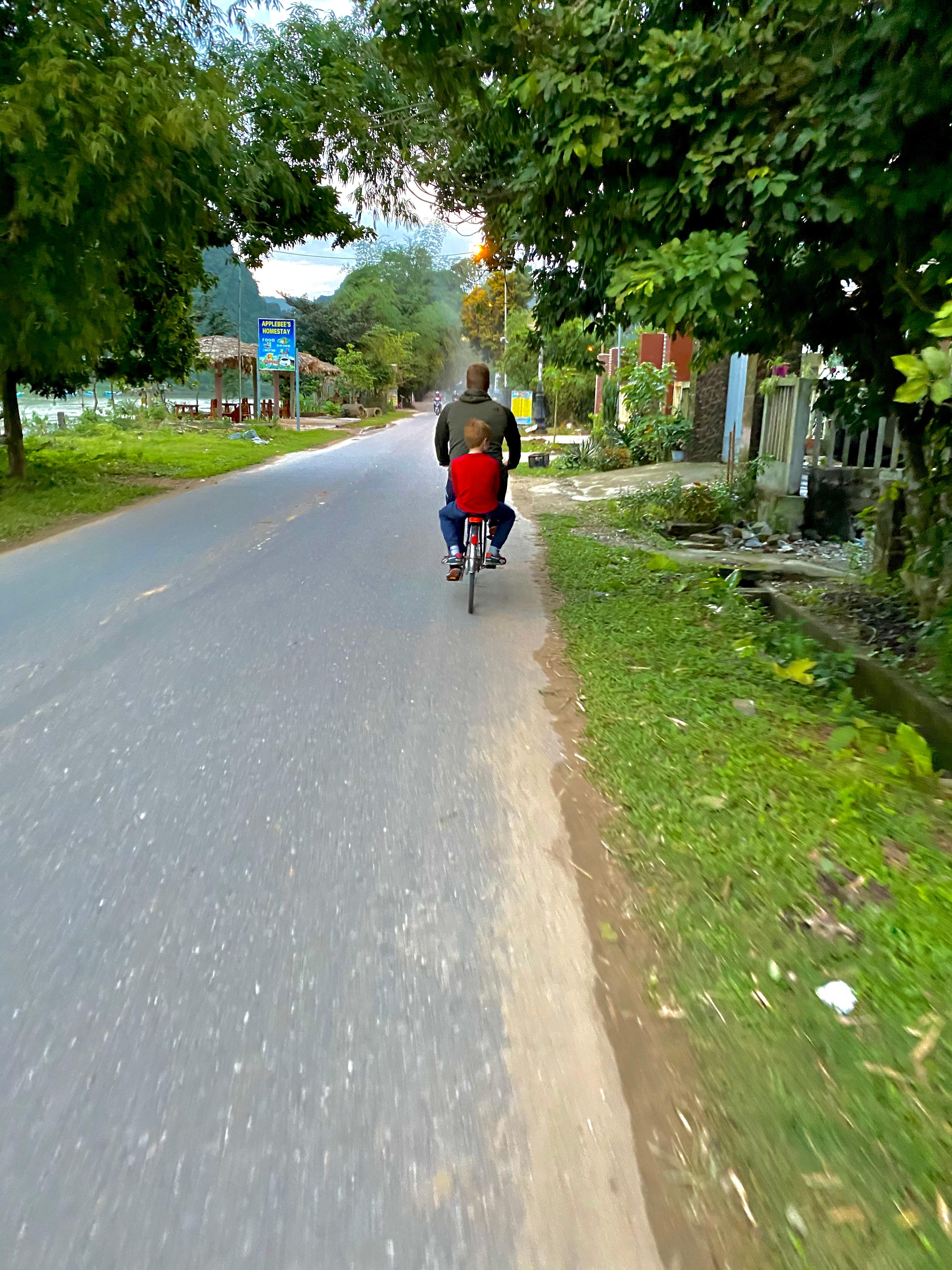 Cycling in to Phong Nha town