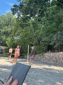 Playing games on the beach