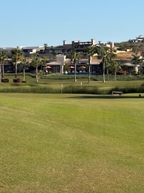 walking path around the short course, the orange umbrellas are the unit