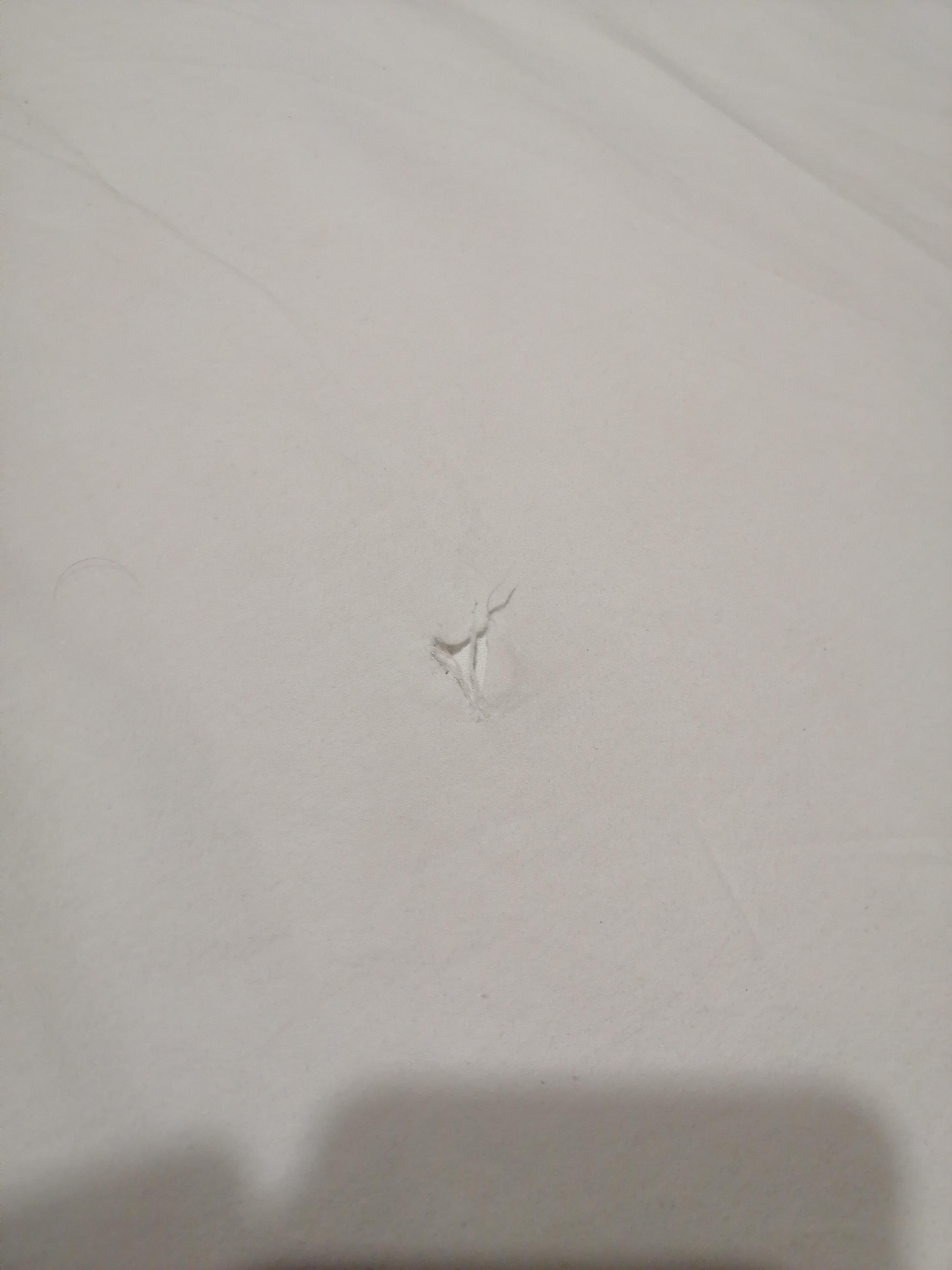 Hole and dirty sheets