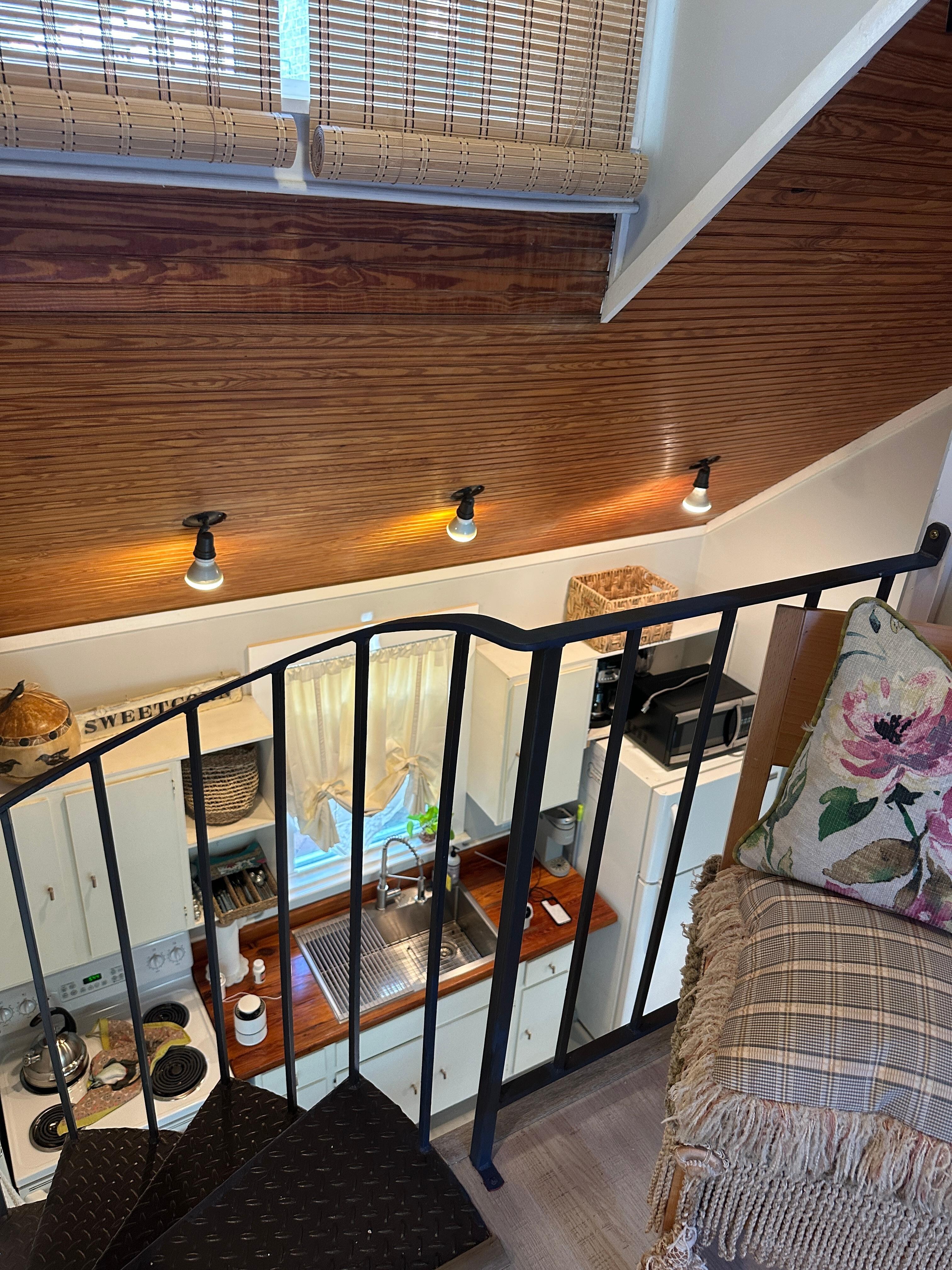 Looking down from bedroom 