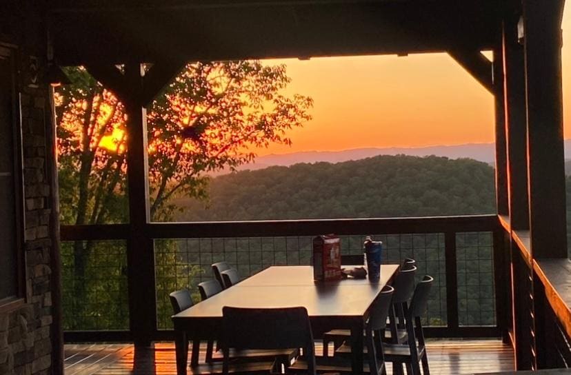 Evening sunset on the deck