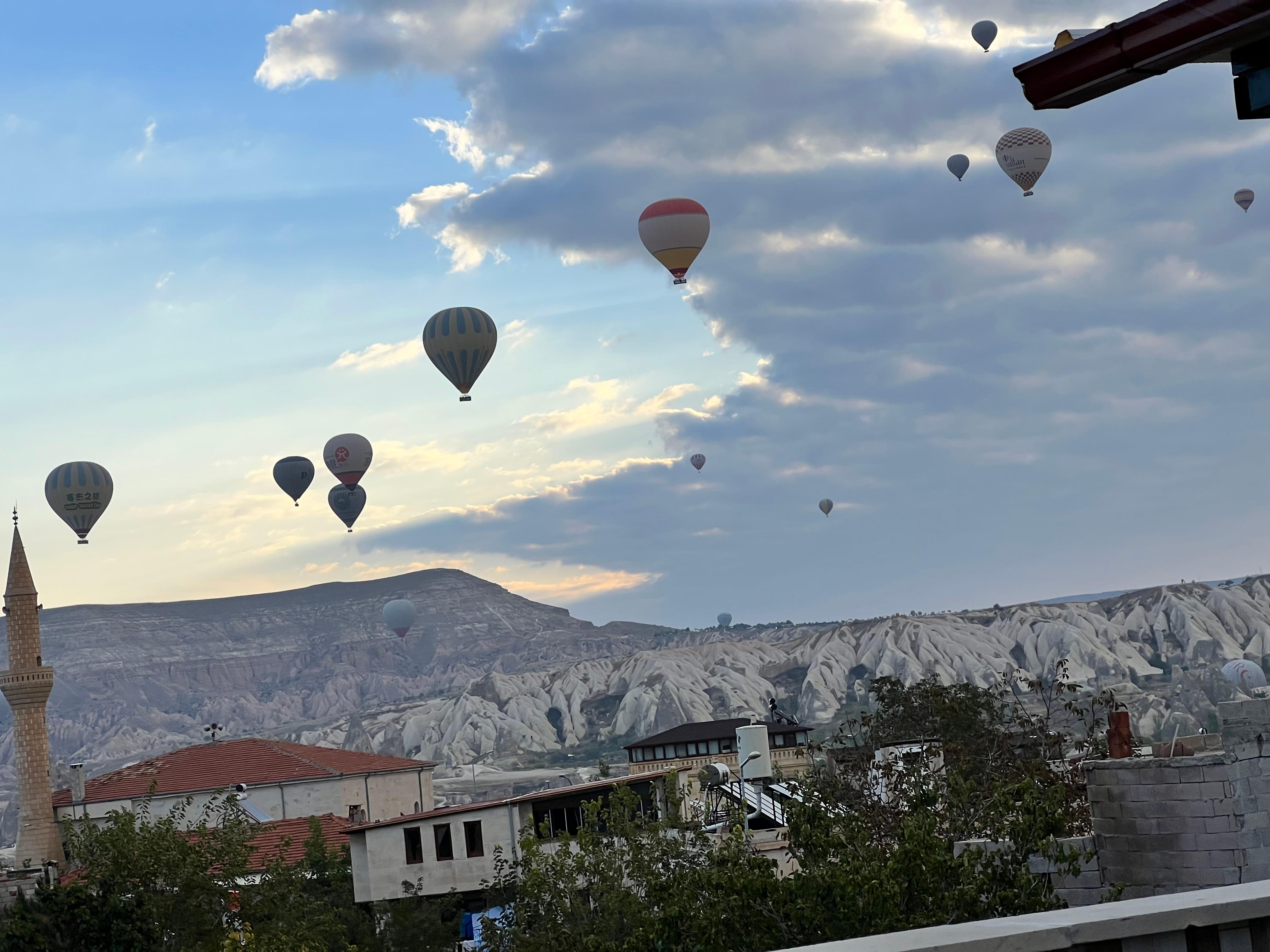 Fabulous Air Balloons early morning seen from the balcony..