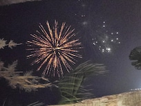 Firework show from outside front balcony.