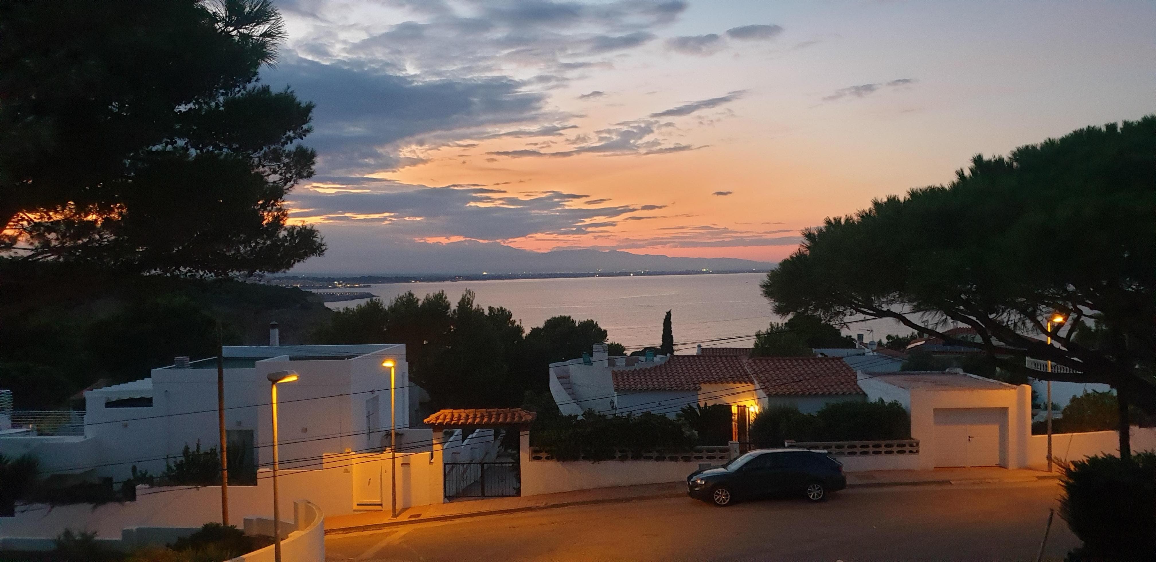 Ausblick von der Terrasse abends
