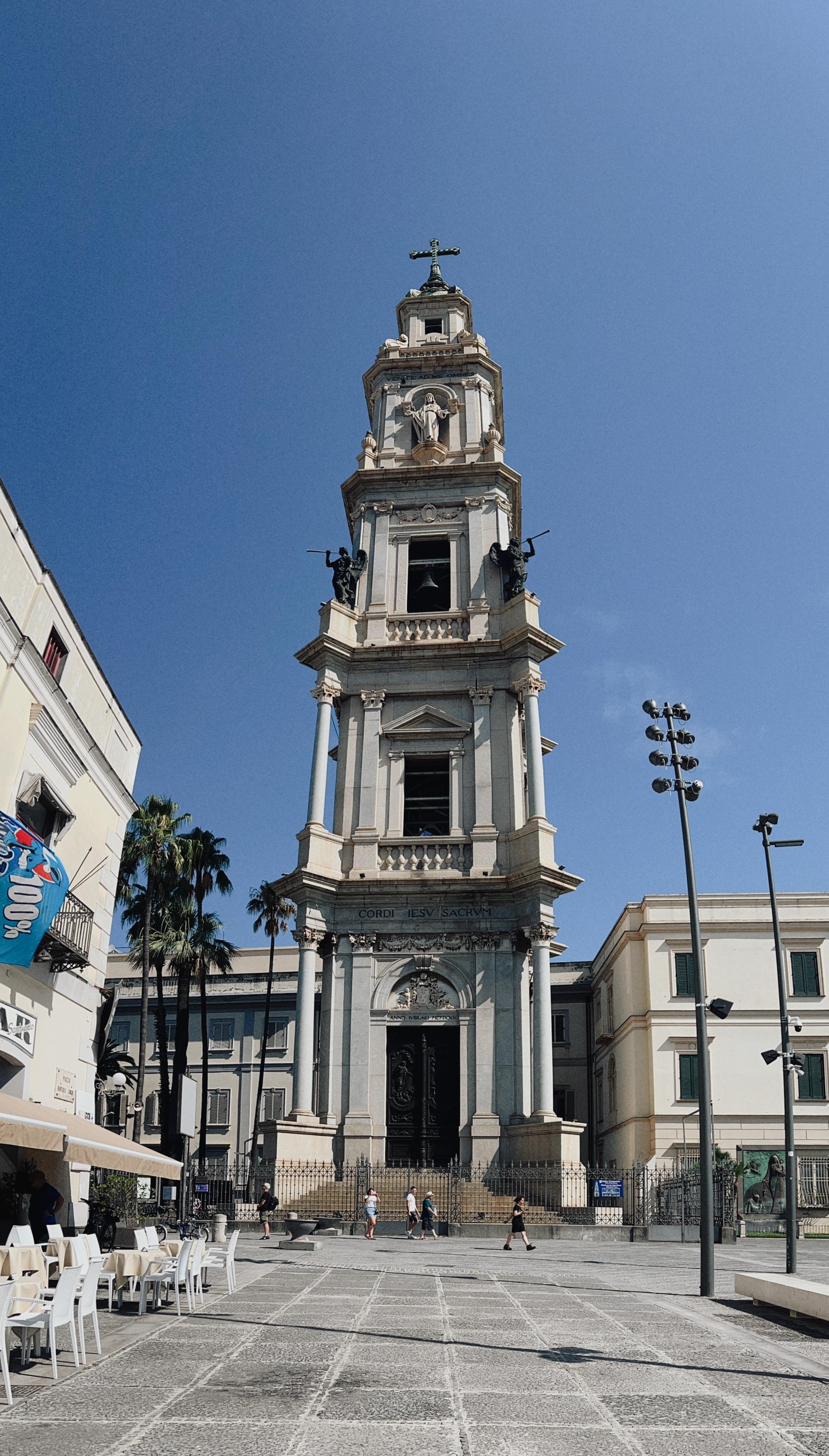 Hotel and bar building on the left