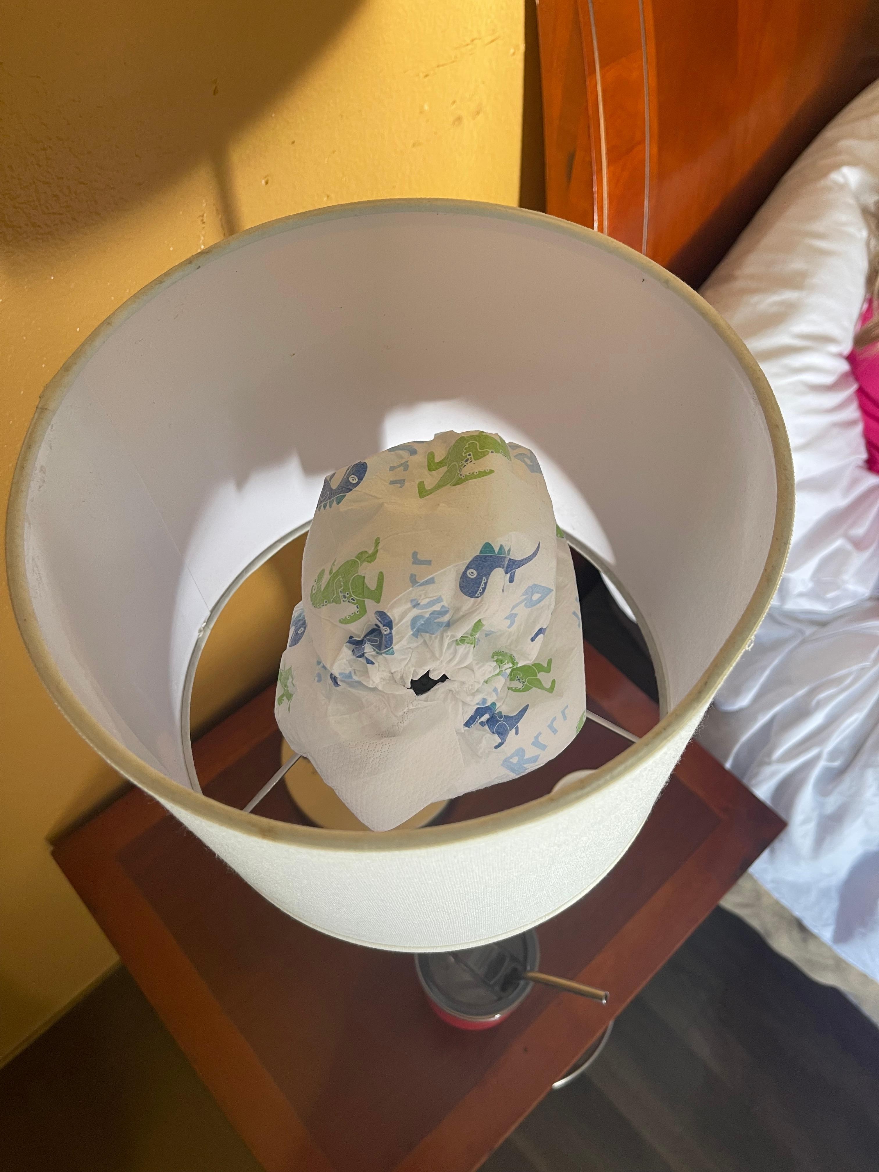 This was location of diaper (just happy it was unused)