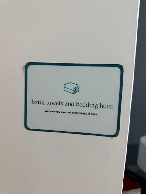 No extra.  Empty closet.  Requested multiple times over 3 days.  Never got any