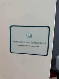 No extra. Empty closet. Requested multiple times over 3 days. Never got any