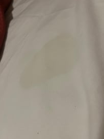 stain on sheets…umm??