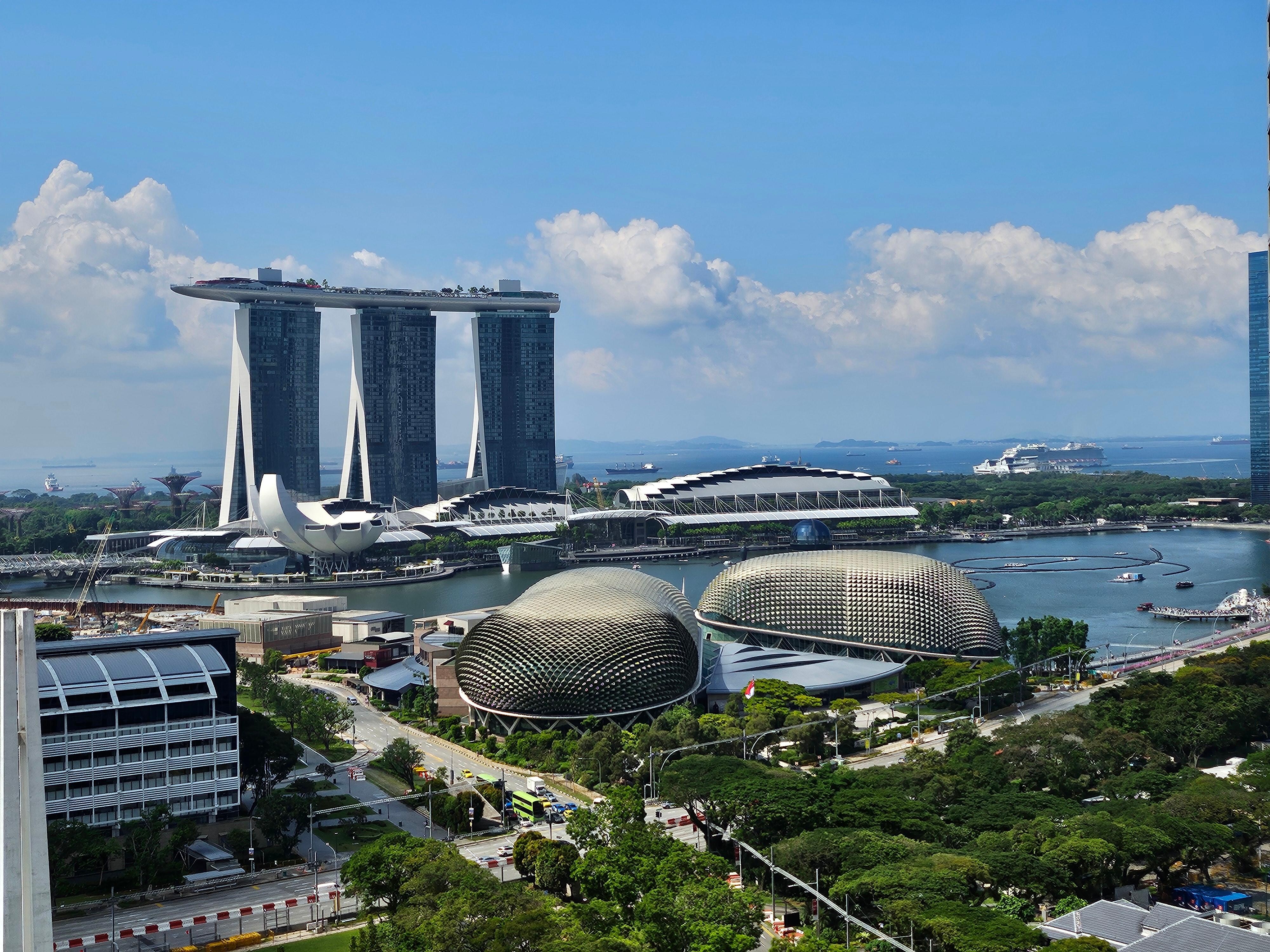 Daytime View of Marina Bay and the Merlion