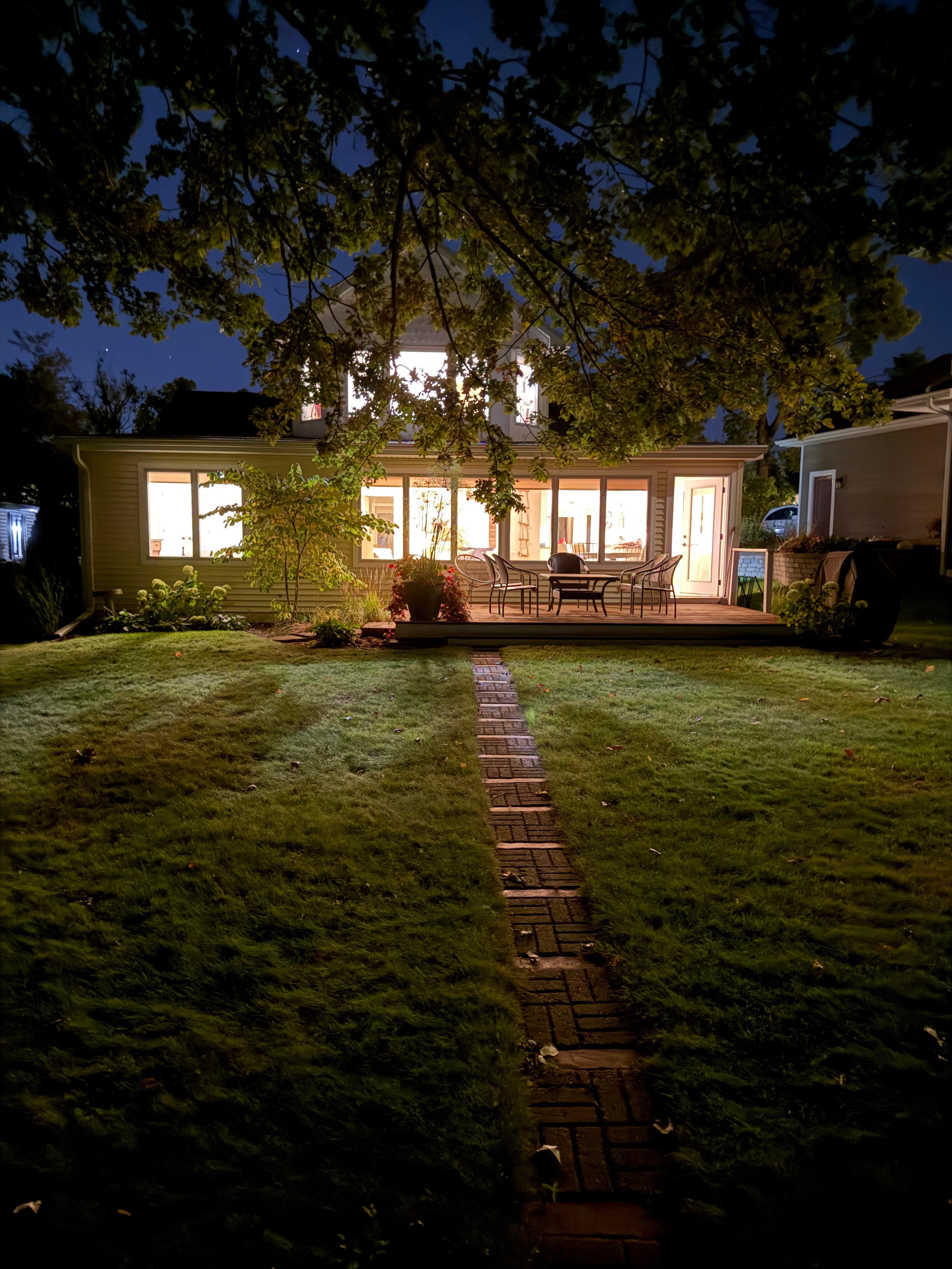 View from lake looking back to the house