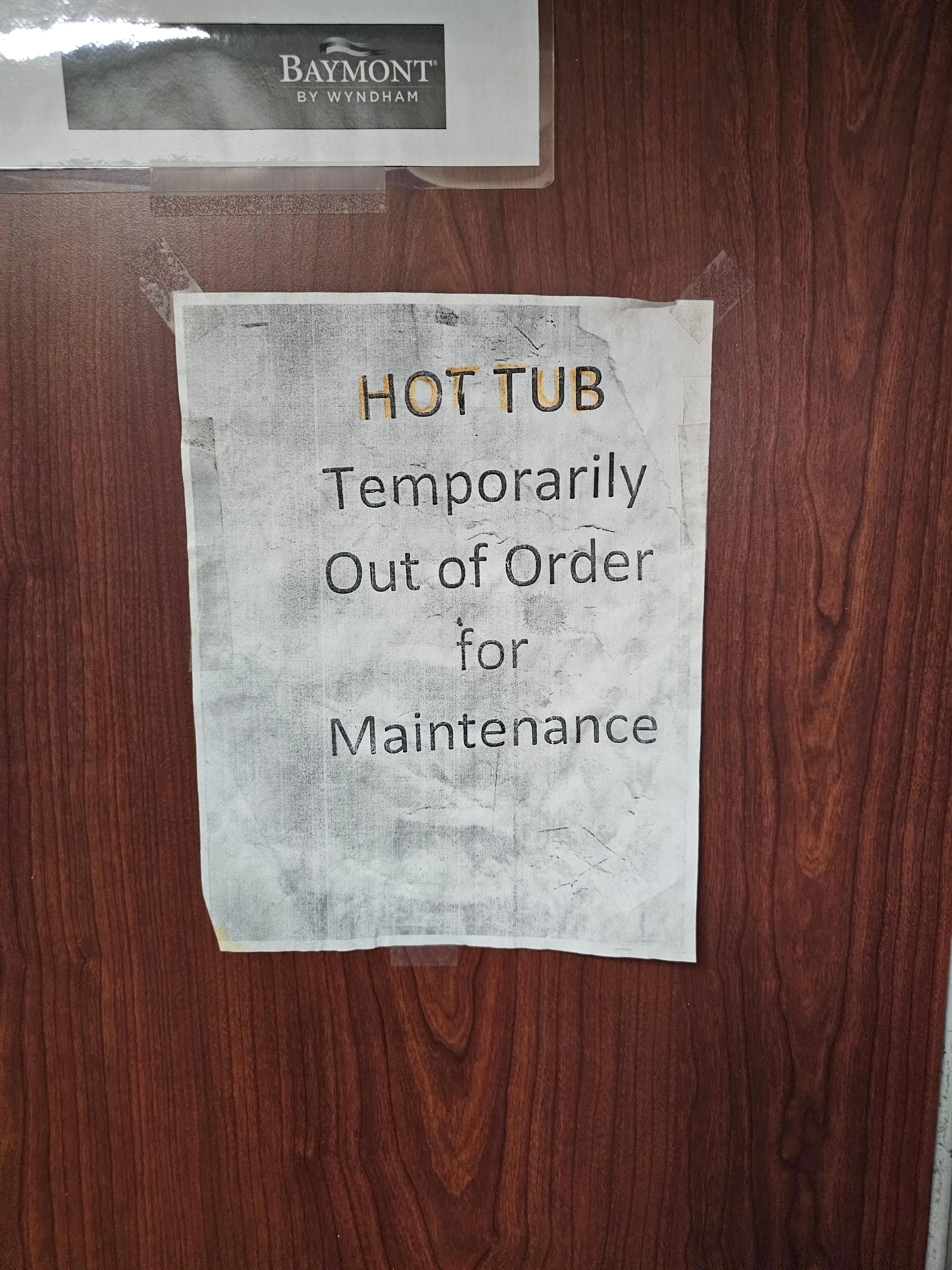 Couldn't use the hot tub.