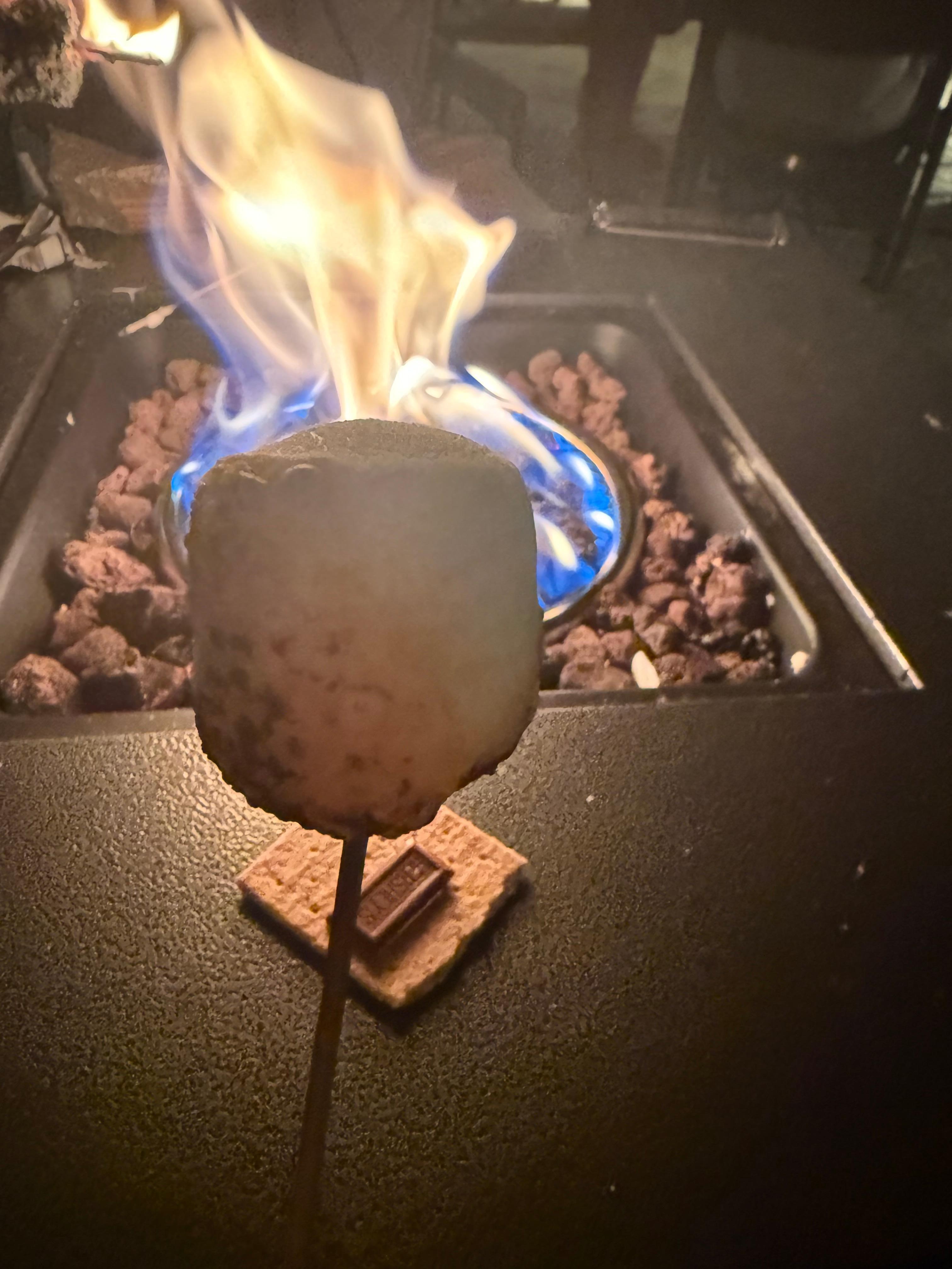 S’mores at night by fire pit (get a reservation) 