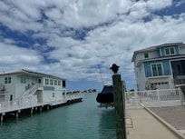 View of ocean from the dock chairs.