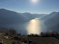The view from the top of the mountain after riding the cable car up.
