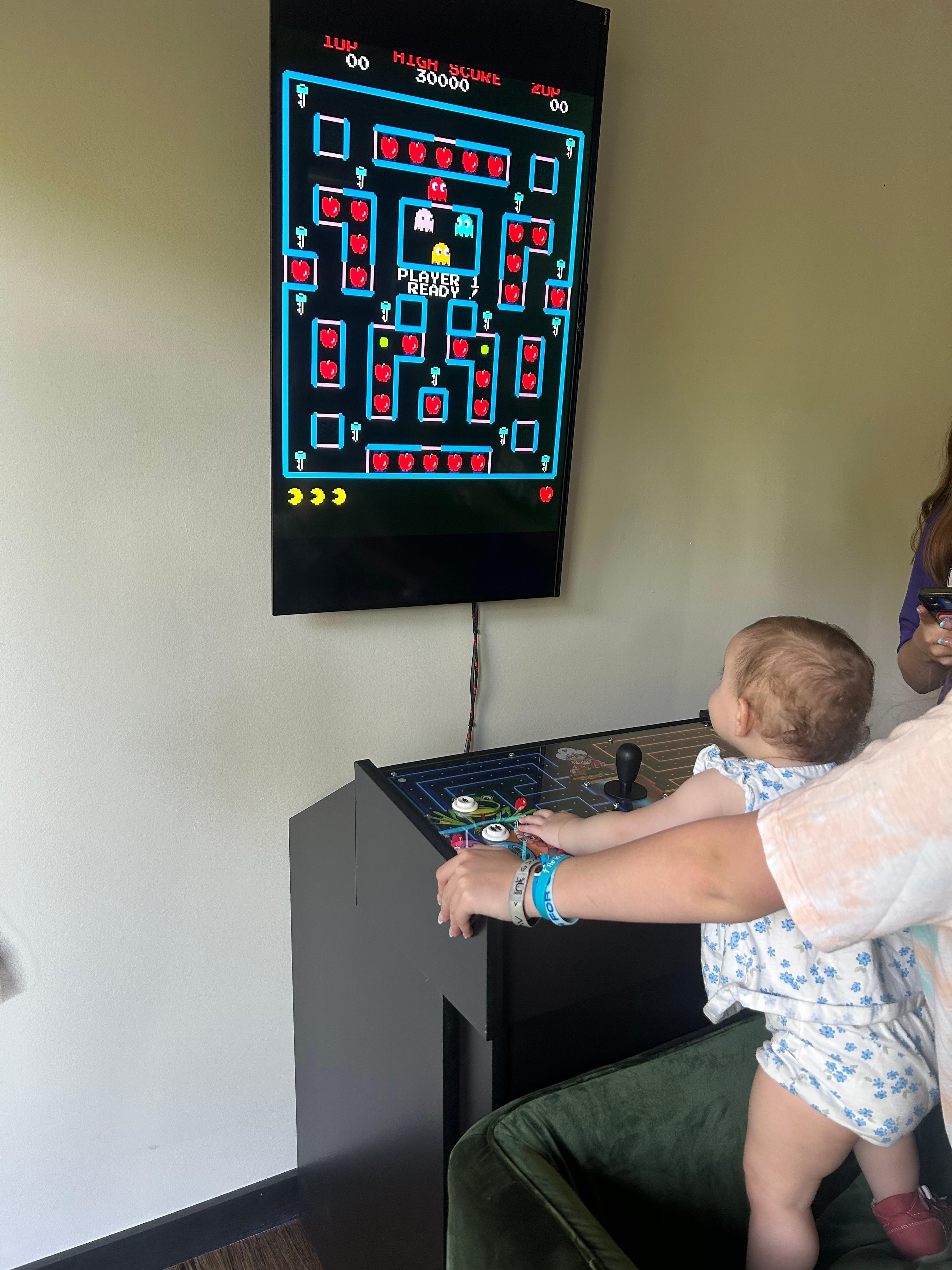 All ages enjoyed the games downstairs! 