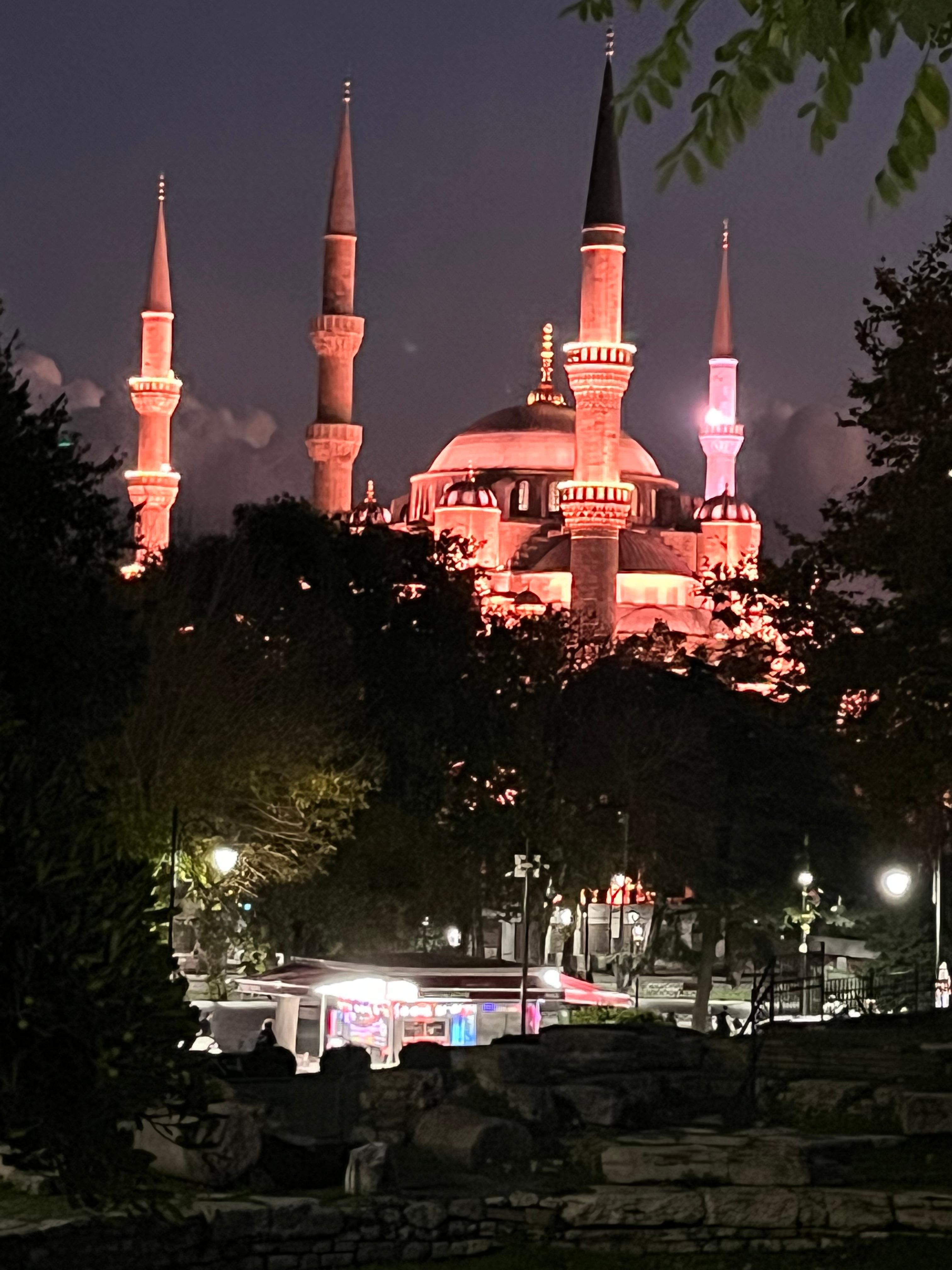 Blue mosque at night 5 mins away