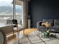 the living room and balcony