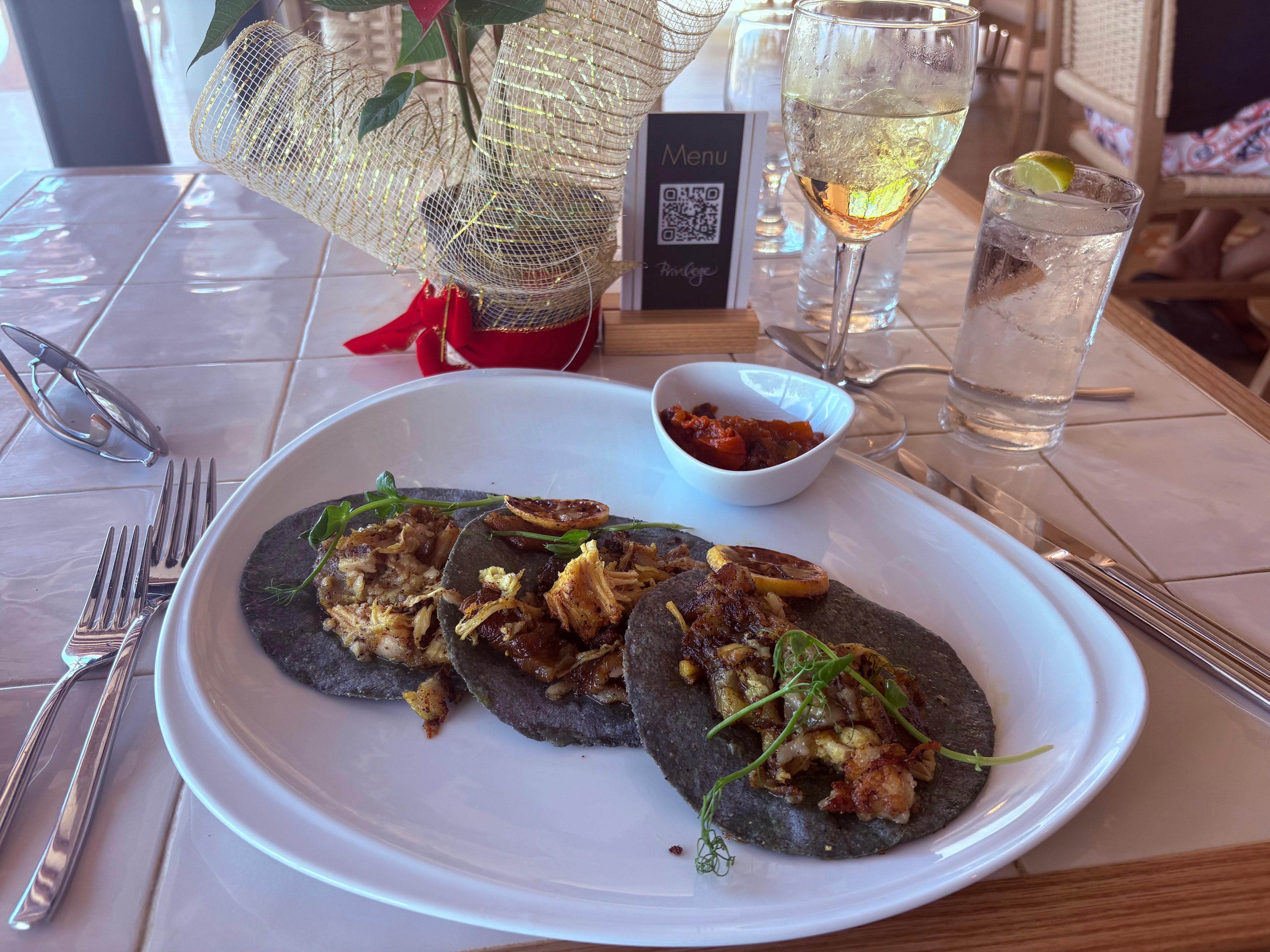 Pork belly tacos at privilege 👌🏾