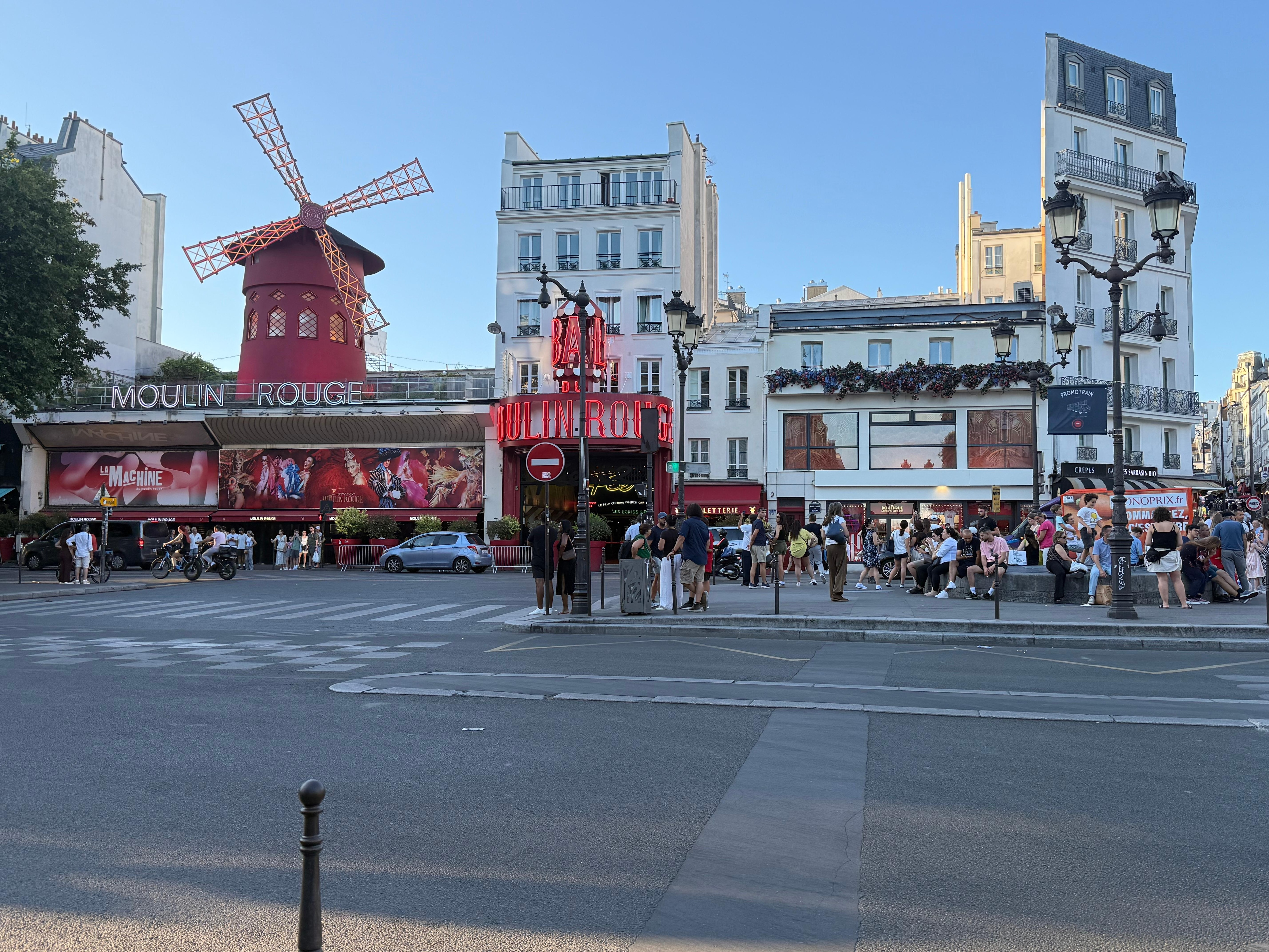Moulin Rouge. On the corner of Rue Lepic.