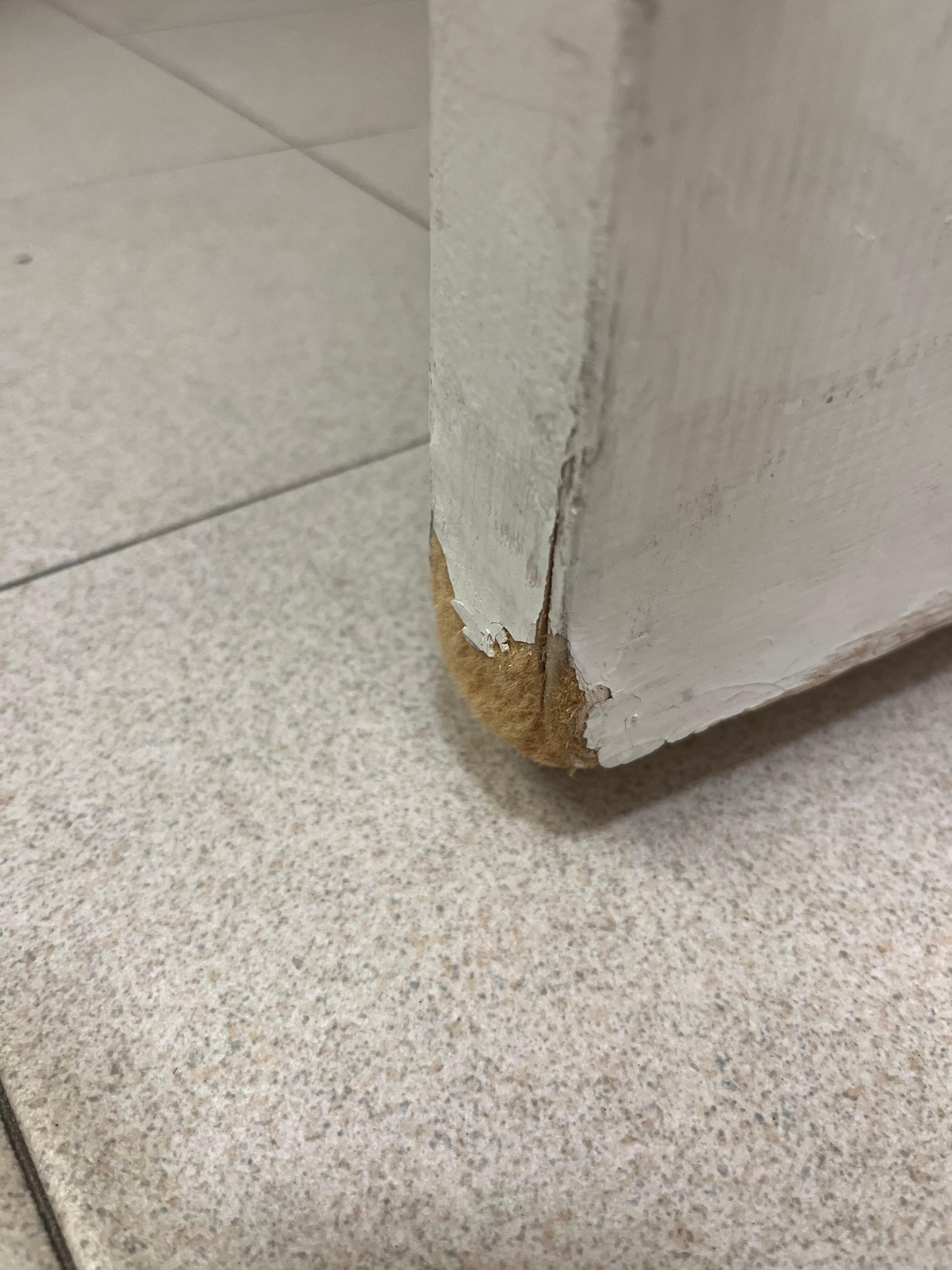 Most doors had gouged or scraped up doors or nasty fingerprints 
