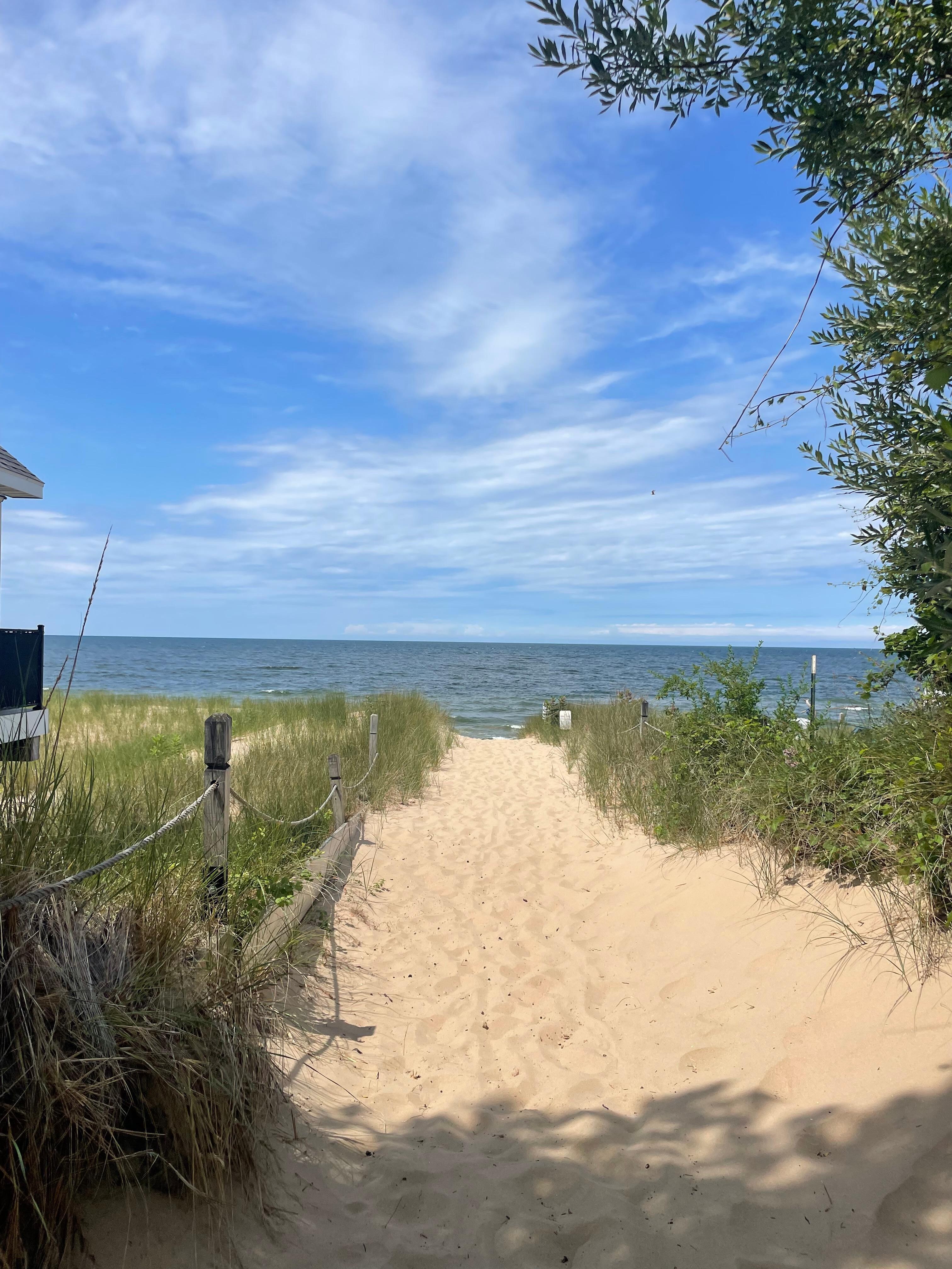 Walk to private beach